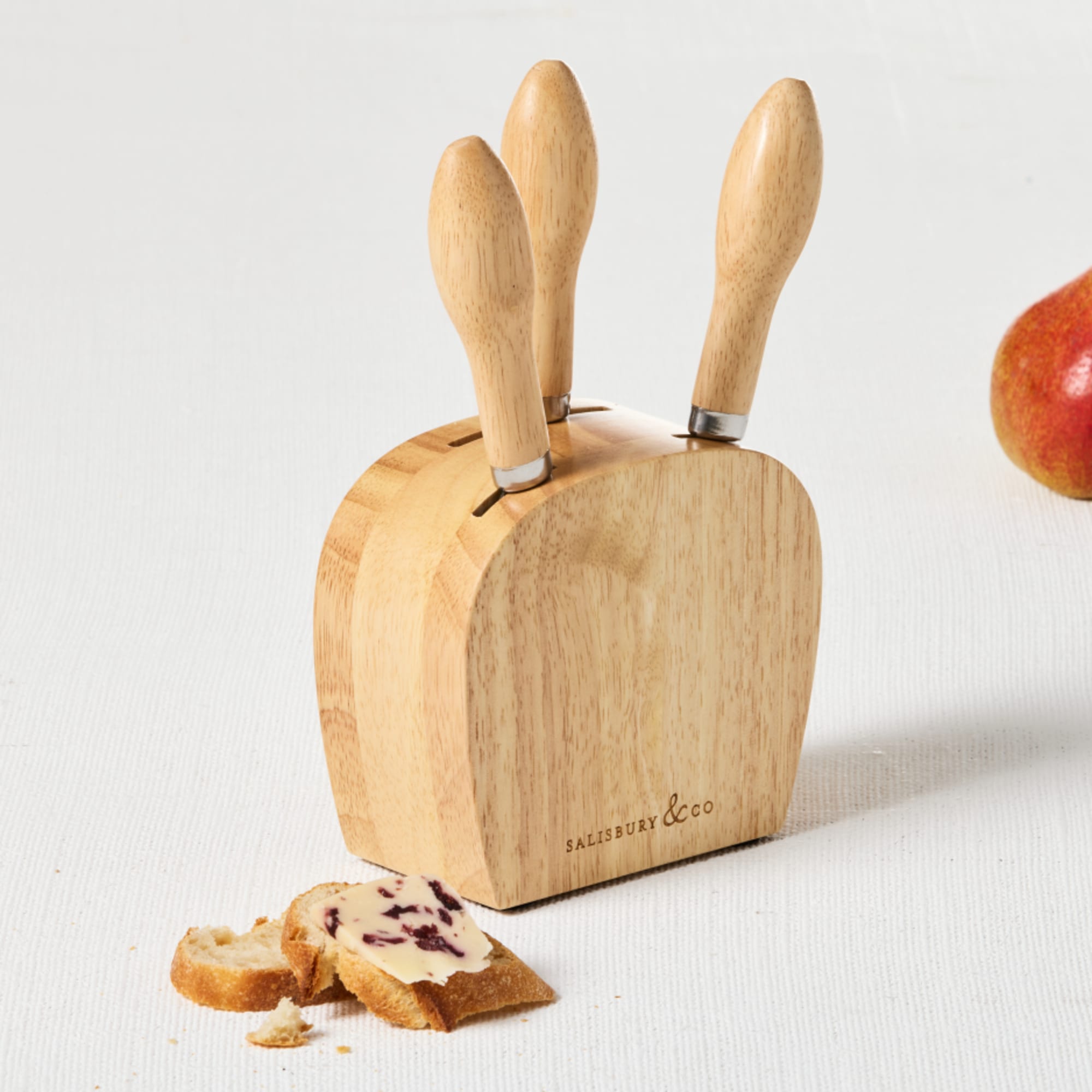 Salisbury & Co Degustation Cheese Knife Block Set 4pc Natural Kitchen Warehouse™